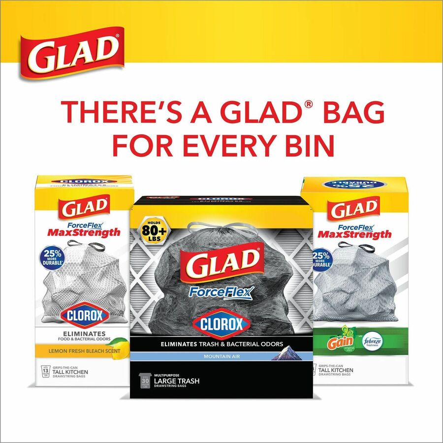 Glad ForceFlex Heavy-Duty Large Drawstring Trash Bags