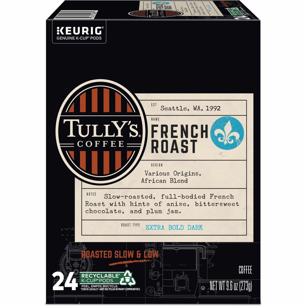 Tully's K-Cup, Pod French Roast Coffee