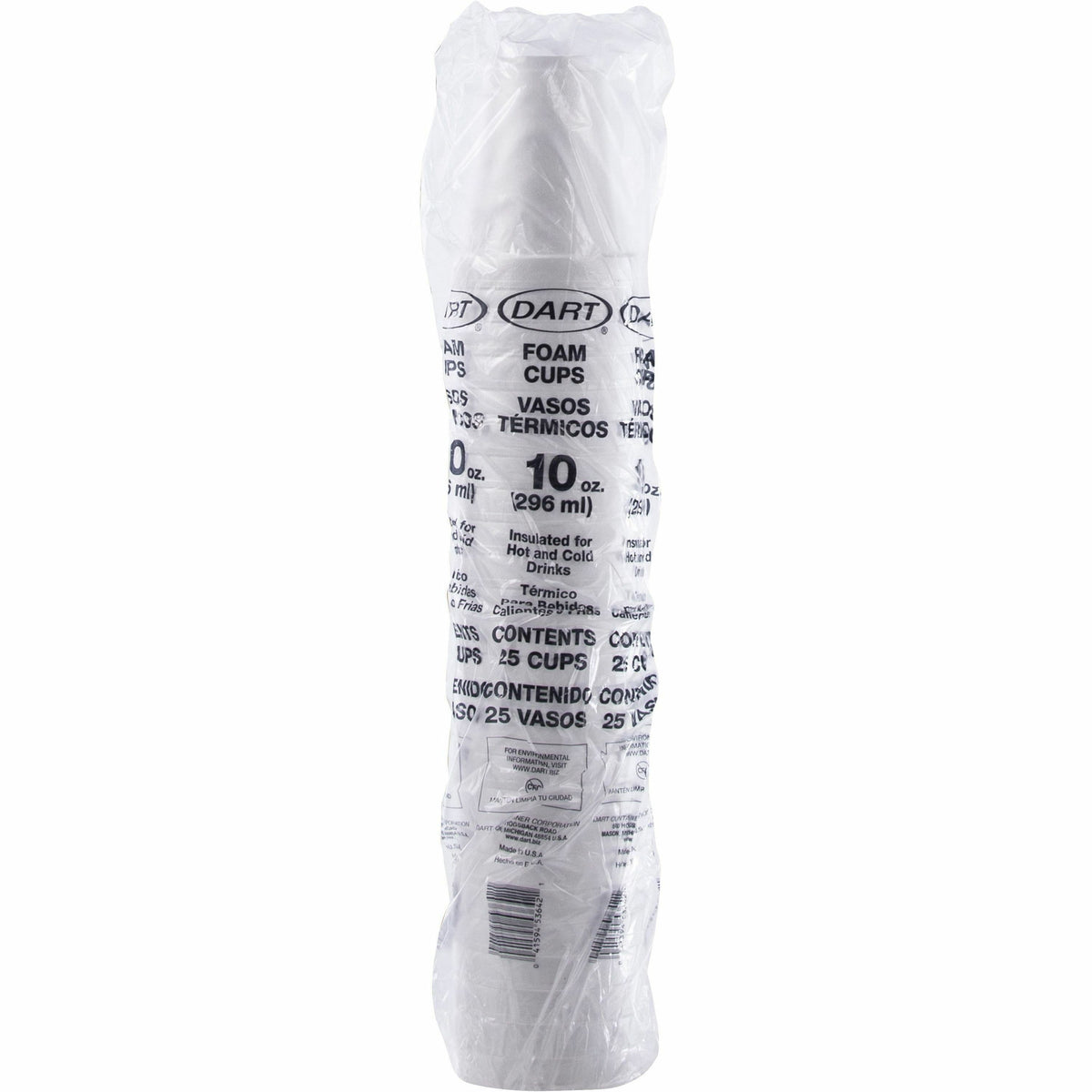 Dart J Cup 10 oz Insulated Foam Cups