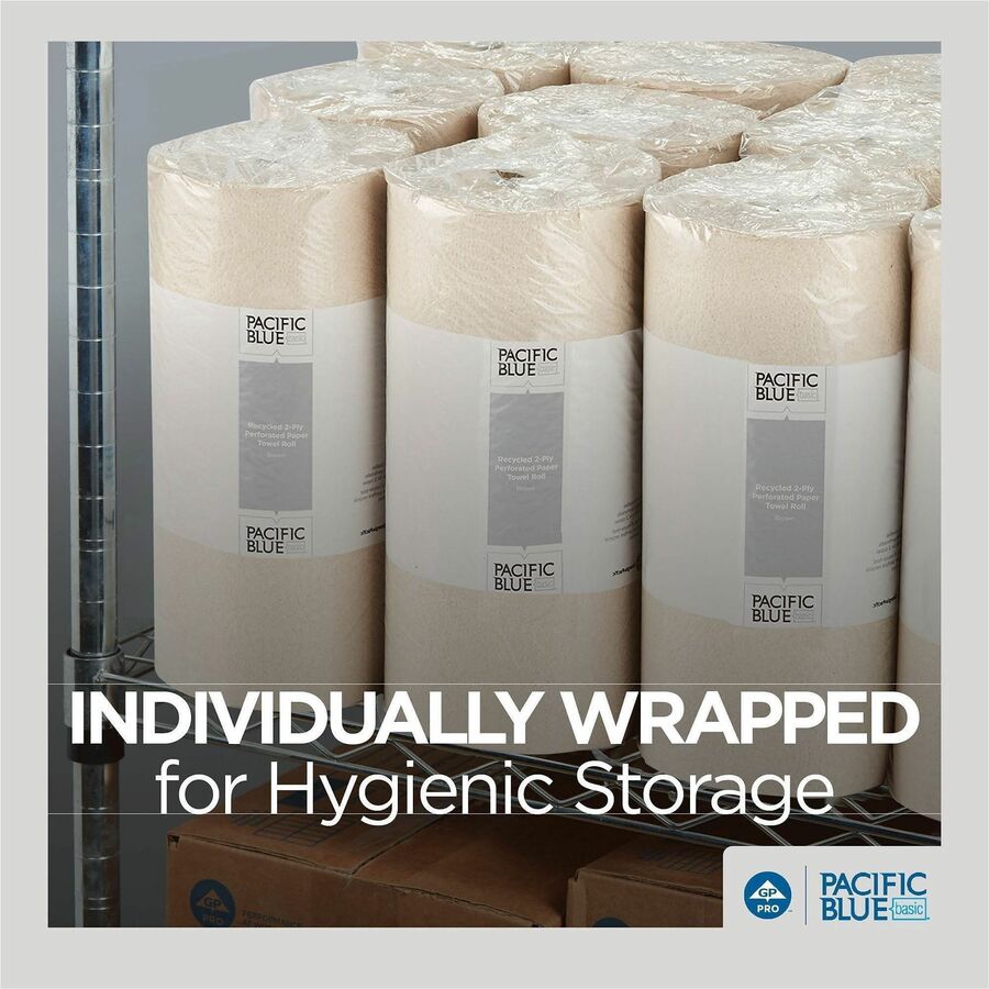 Pacific Blue Basic Recycled Perforated Paper Roll Towel