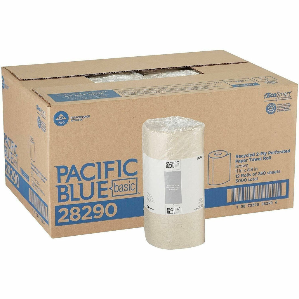 Pacific Blue Basic Recycled Perforated Paper Roll Towel