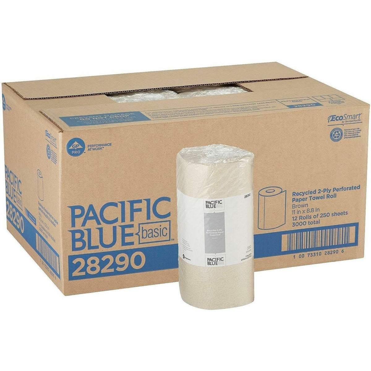 Pacific Blue Basic Recycled Perforated Paper Roll Towel