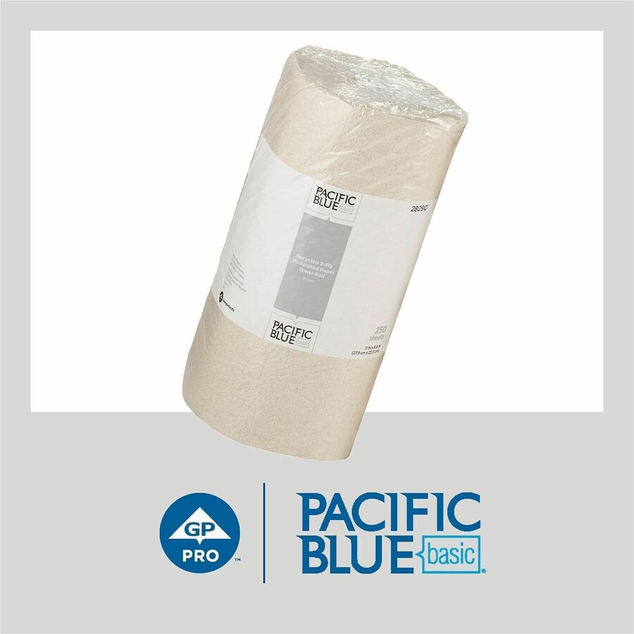 Pacific Blue Basic Recycled Perforated Paper Roll Towel