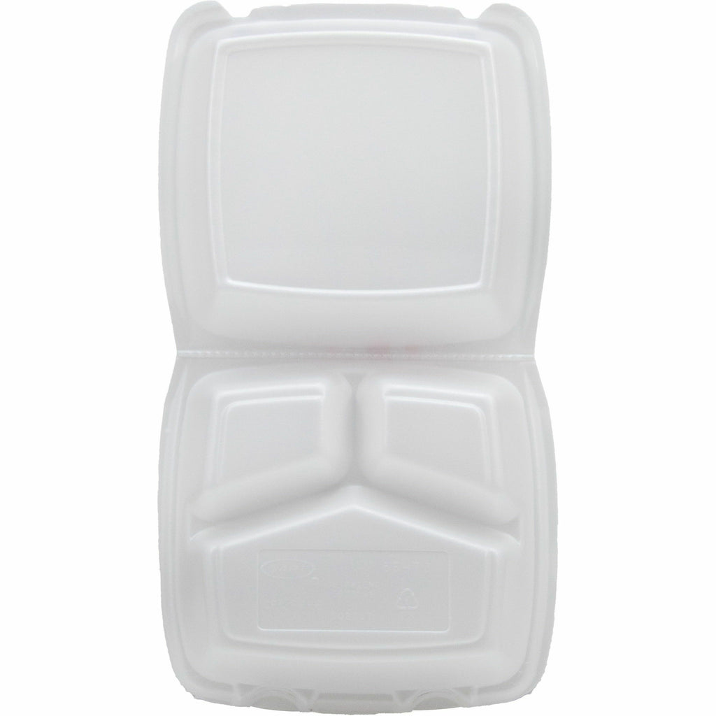 Dart 8-1/2" Triple-Compartment Foam Containers