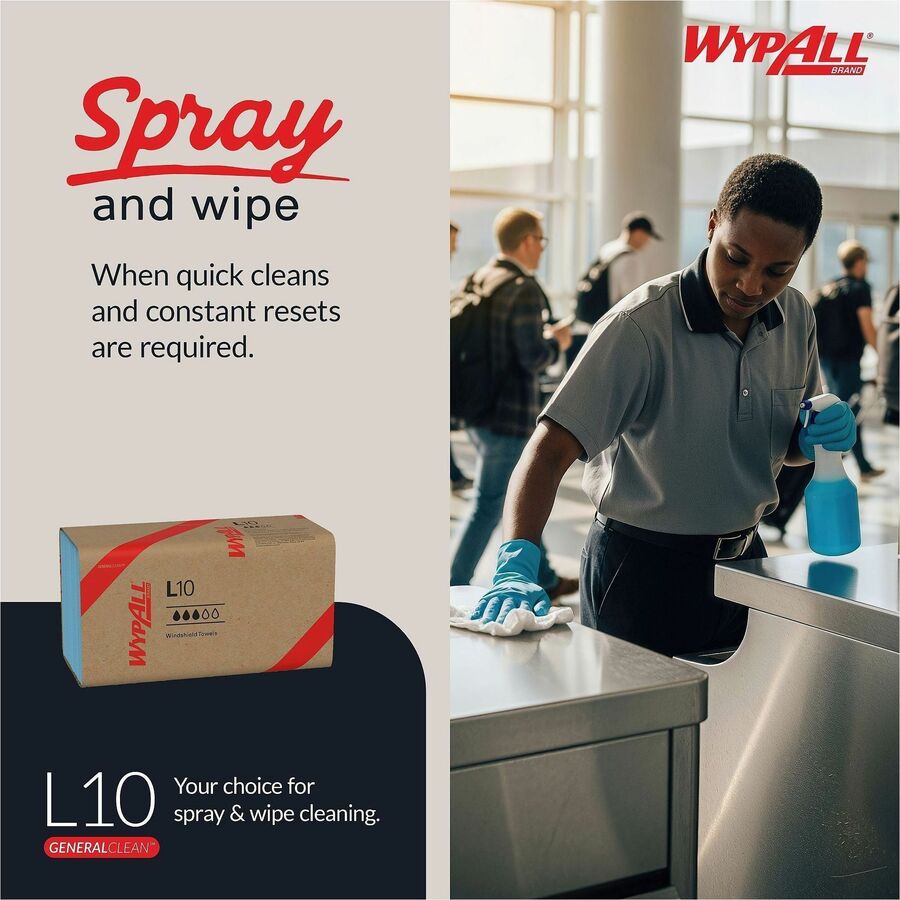 Wypall L10 Disposable Towels Windshield Wipe