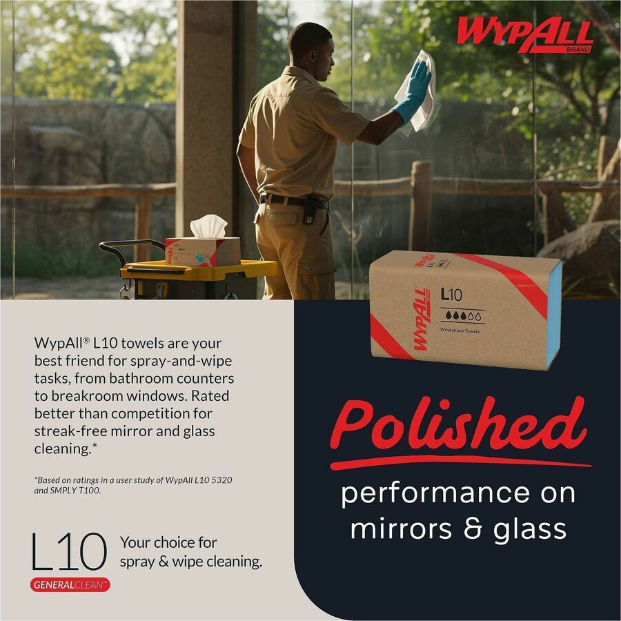 Wypall L10 Disposable Towels Windshield Wipe
