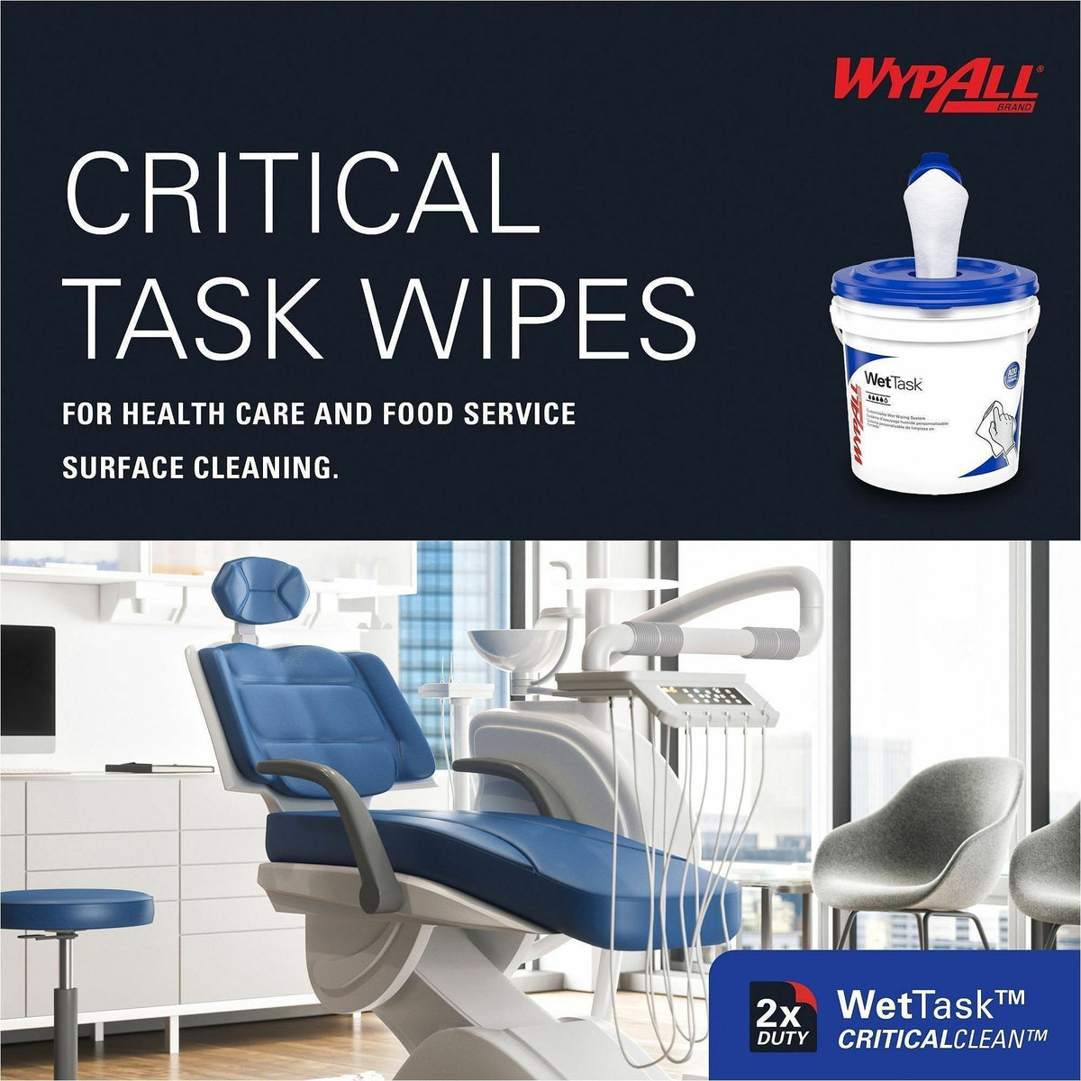 Wypall CriticalClean WetTask Wipers & Bucket