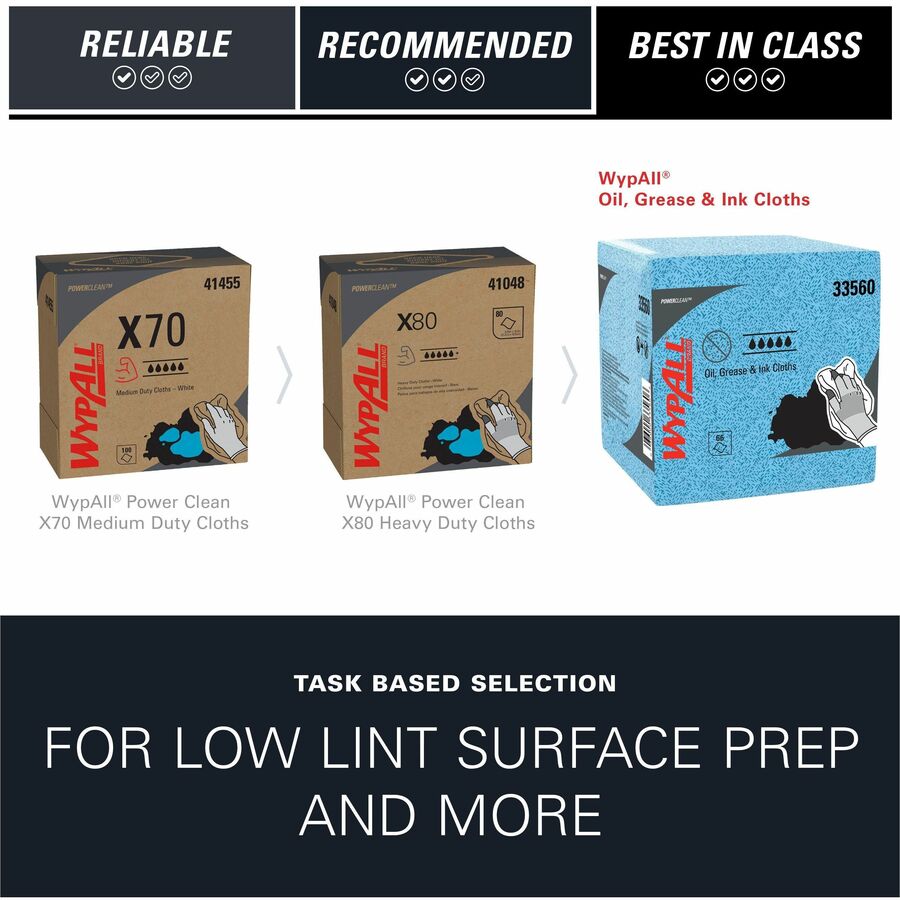 Wypall Oil, Grease & Ink Quarterfold Disposable Cloths