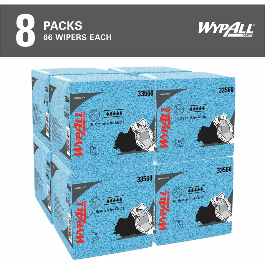Wypall Oil, Grease & Ink Quarterfold Disposable Cloths