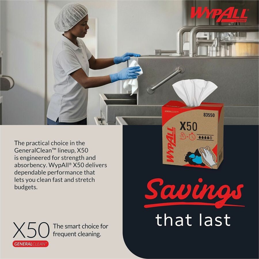 Wypall GeneralClean X50 Cleaning Cloths - Pop-Up Box