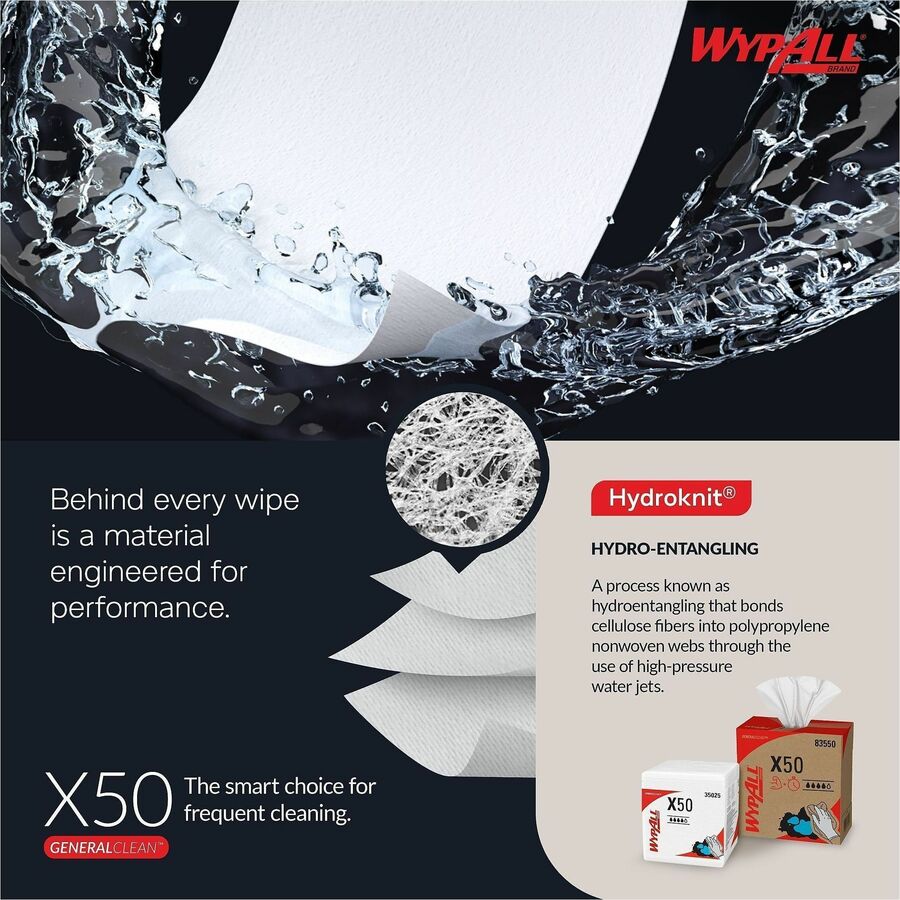Wypall General Clean X50 Quarterfold Cleaning Cloths