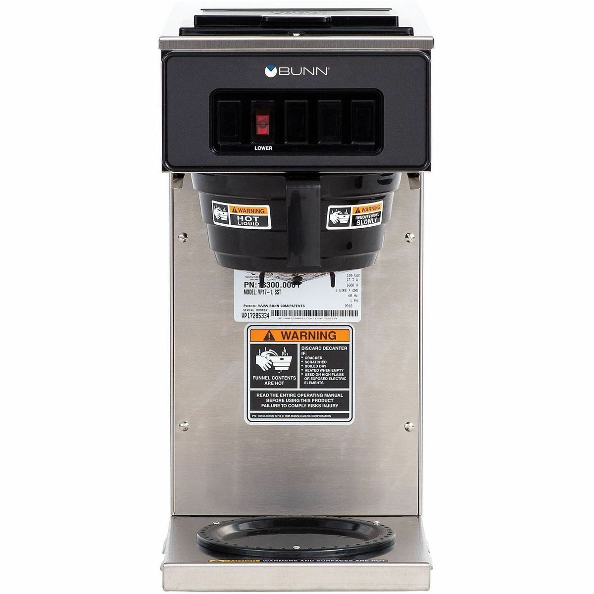 BUNN 12-Cup Low-Profile Pourover Coffee Brewer with 1 Warmer