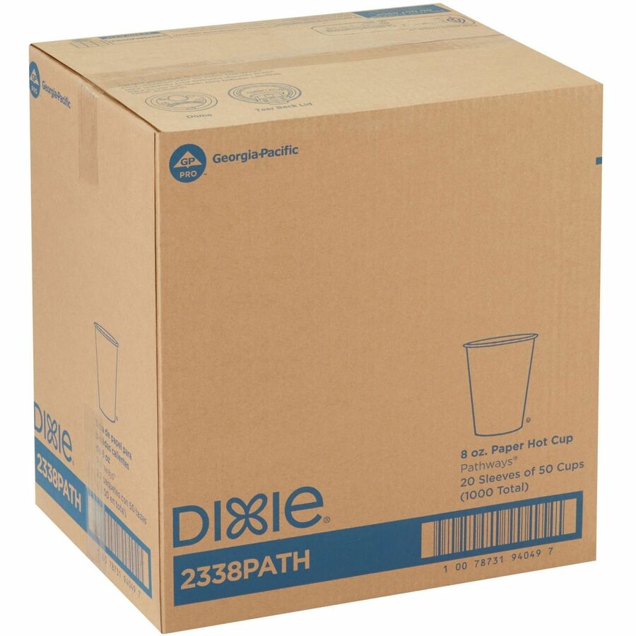 Dixie Pathways 8 oz Paper Hot Cups By GP Pro