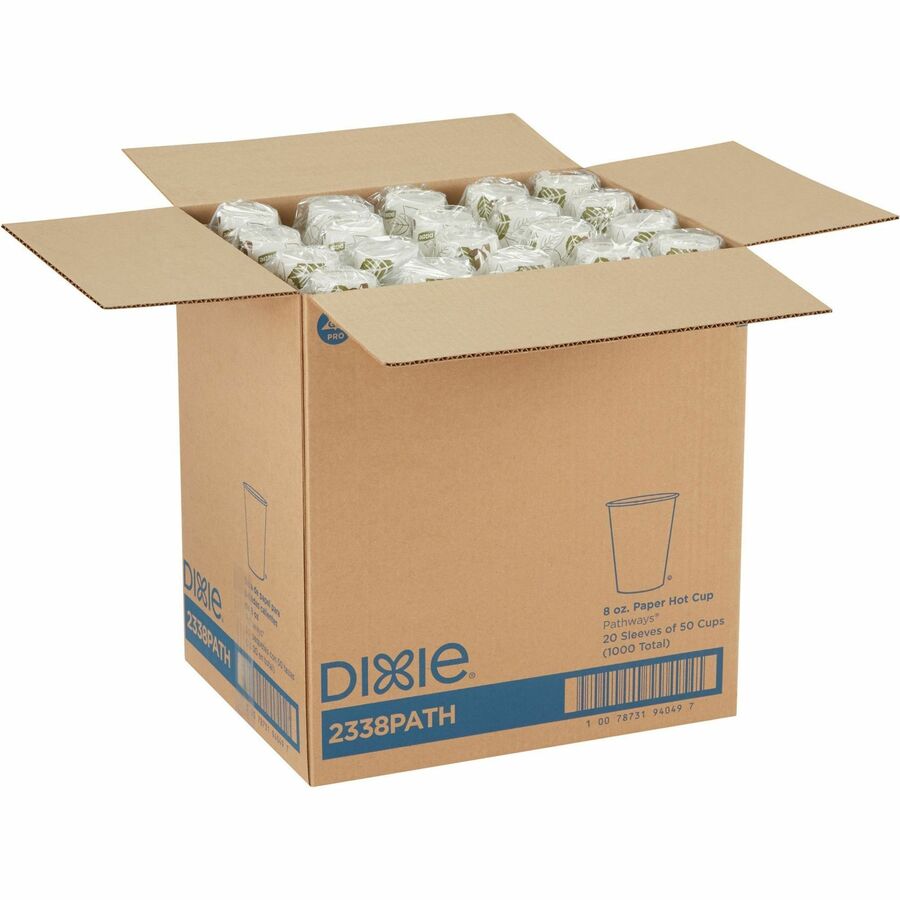 Dixie Pathways 8 oz Paper Hot Cups By GP Pro