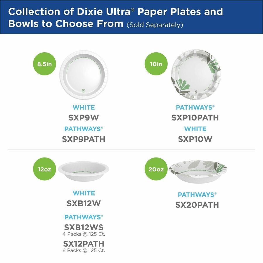 Dixie Ultra® Pathways 12 oz Heavyweight Paper Bowls by GP Pro