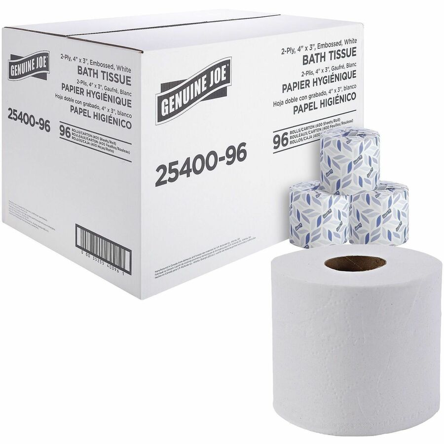Genuine Joe Embossed Roll Bath Tissue