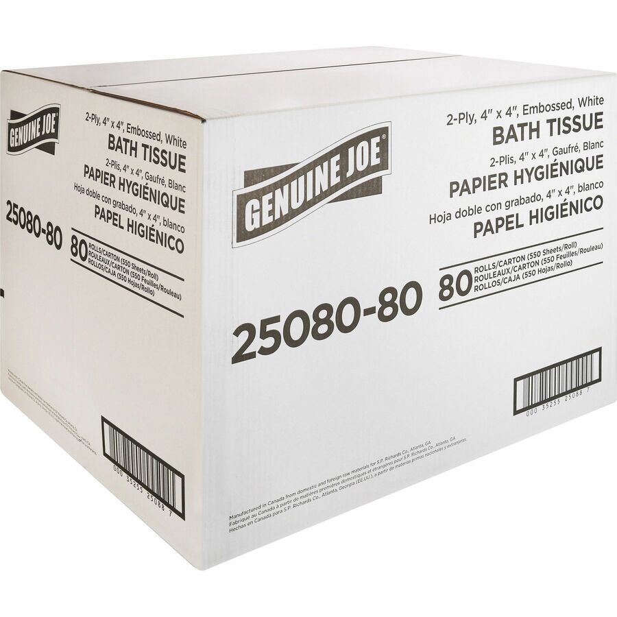 Genuine Joe Embossed Roll Bath Tissue