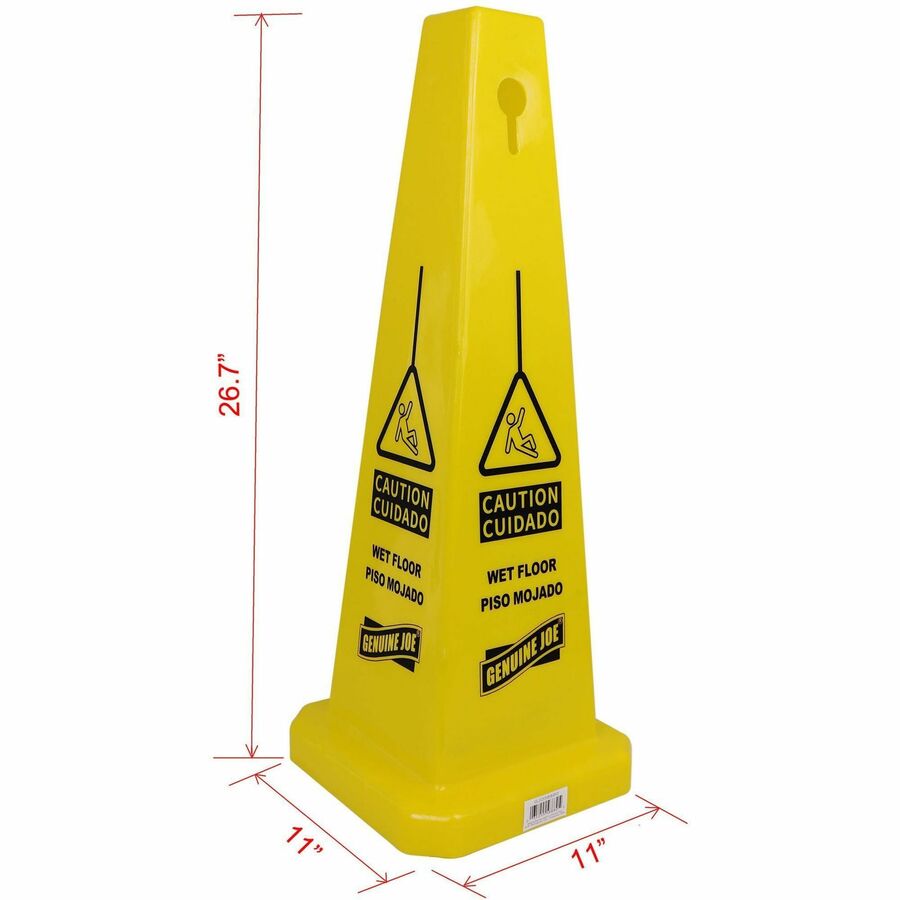 Genuine Joe Bright 4-sided Caution Safety Cone