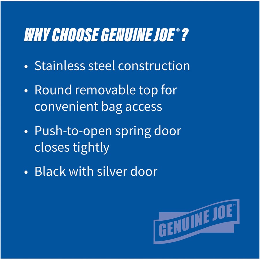 Genuine Joe Push Open Round Top Receptacle