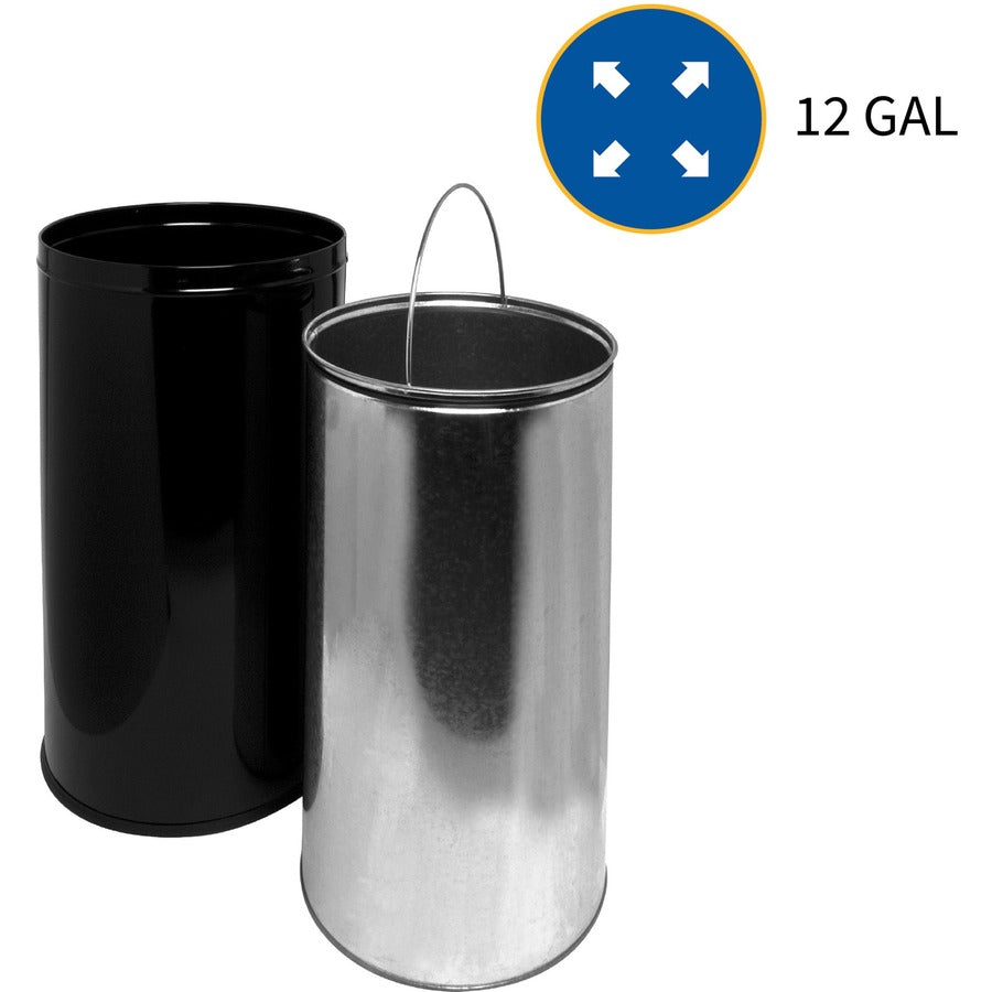 Genuine Joe Push Open Round Top Receptacle
