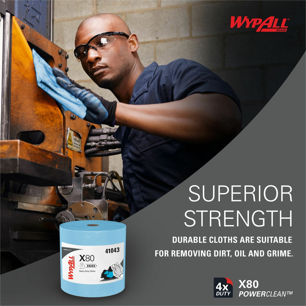 Wypall PowerClean X80 Heavy Duty Cloths Jumbo Roll