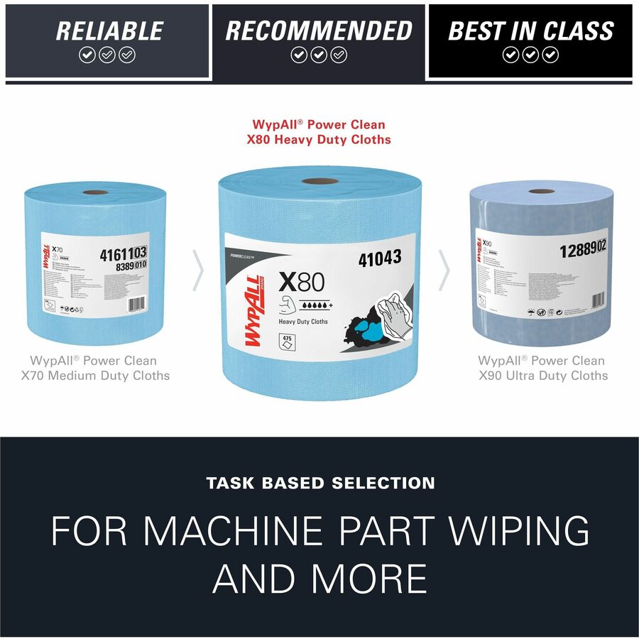 Wypall PowerClean X80 Heavy Duty Cloths Jumbo Roll