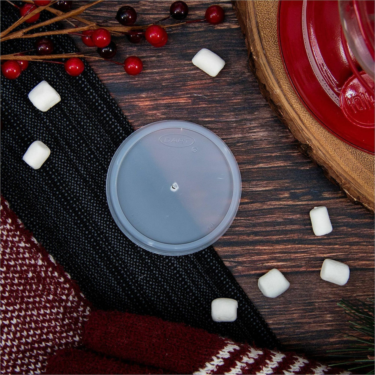 Dart 4 oz HIPS Plastic Vented Lid - Translucent