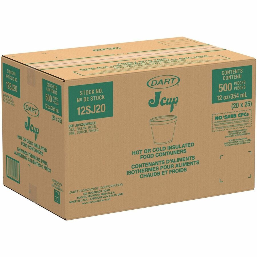 Dart 12 oz EPS Foam Container - White