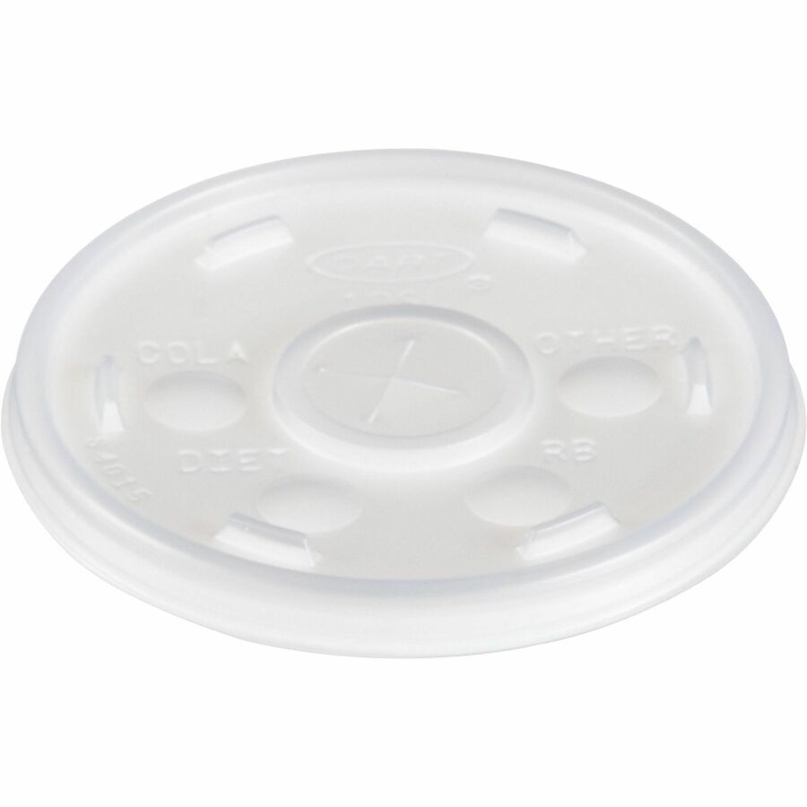 Dart 10 oz HIPS Plastic Straw-Slotted Lid - Translucent