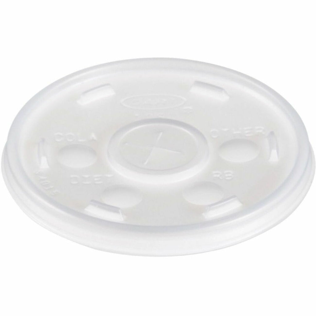 Dart 10 oz HIPS Plastic Straw-Slotted Lid - Translucent