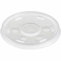 Dart 10 oz HIPS Plastic Straw-Slotted Lid - Translucent
