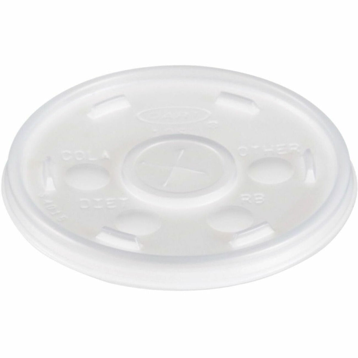 Dart 10 oz HIPS Plastic Straw-Slotted Lid - Translucent