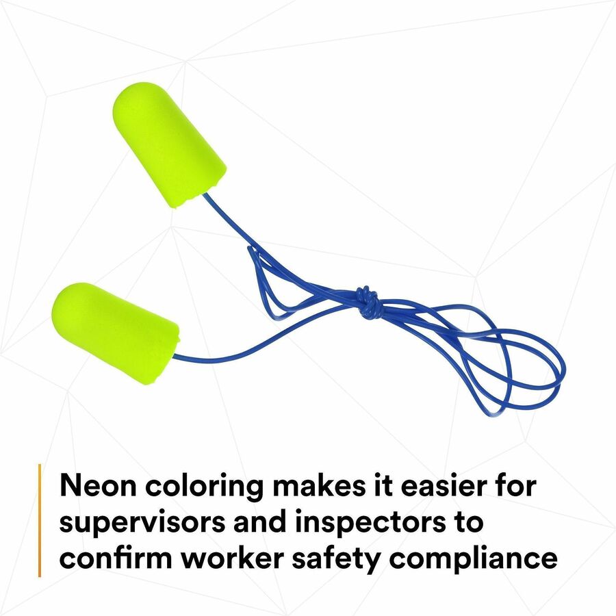 3M soft Yellow Neons Corded Earplugs
