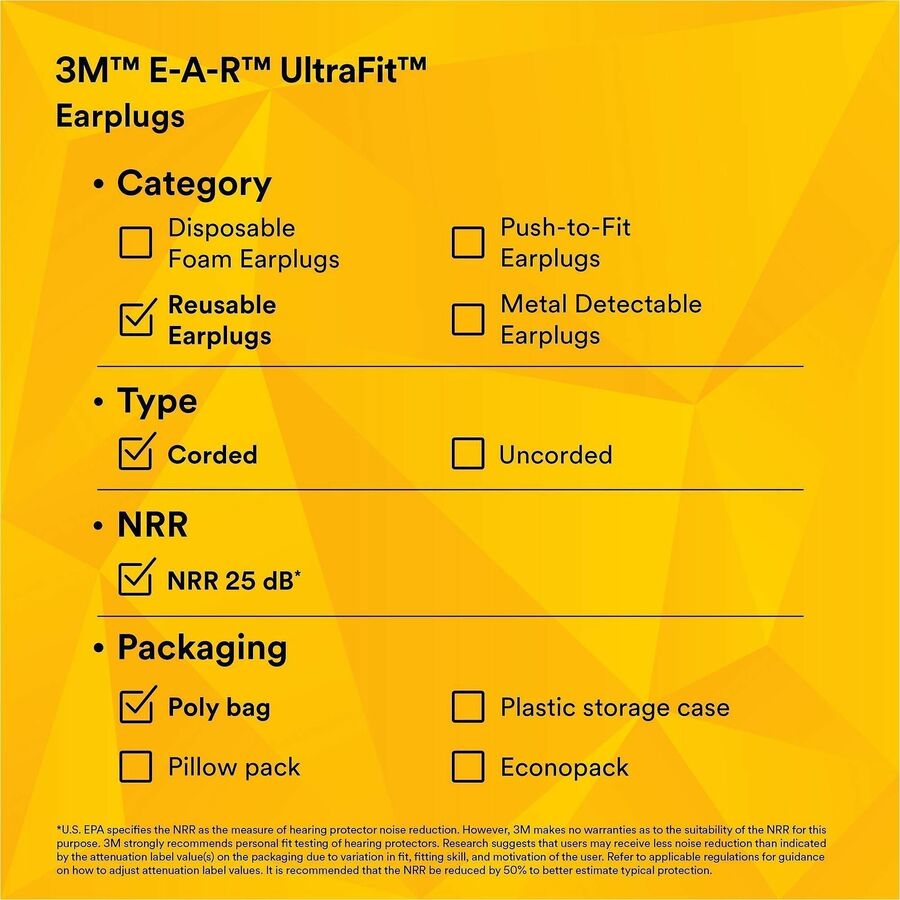 E-A-R UltraFit Corded Earplugs