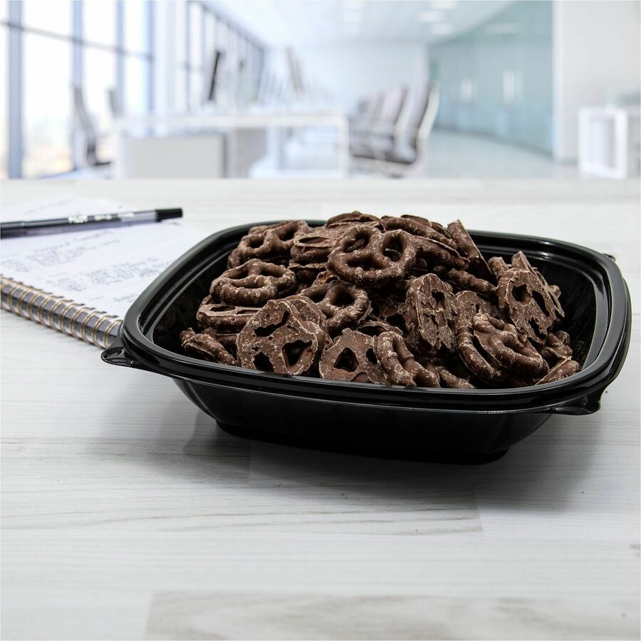 Dart 32 oz (946 ml) Square PP Bowl - Black