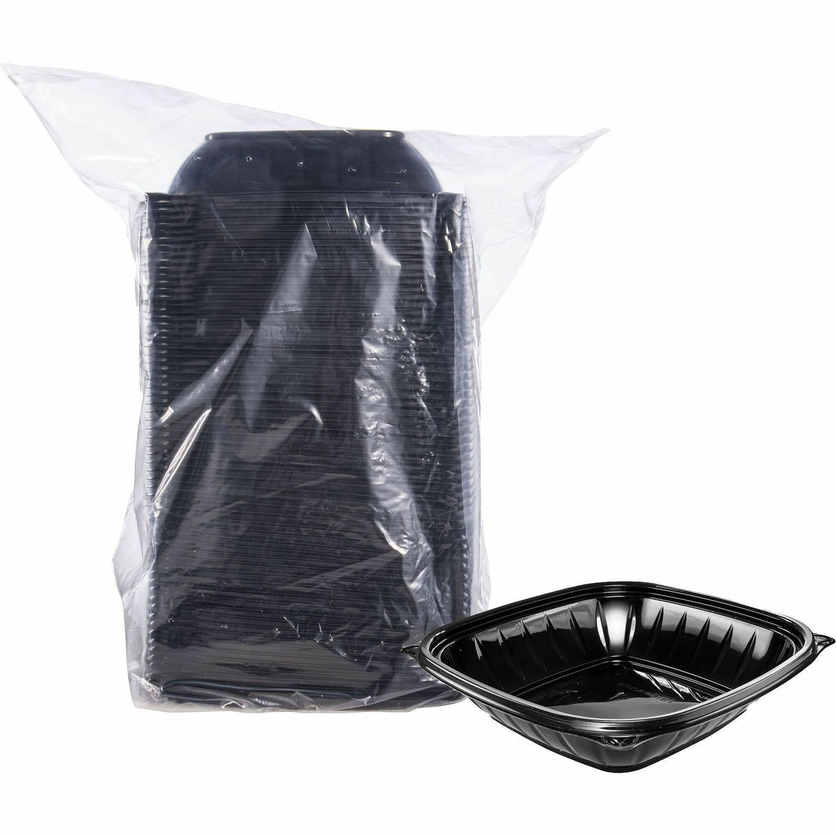 Dart 32 oz (946 ml) Square PP Bowl - Black