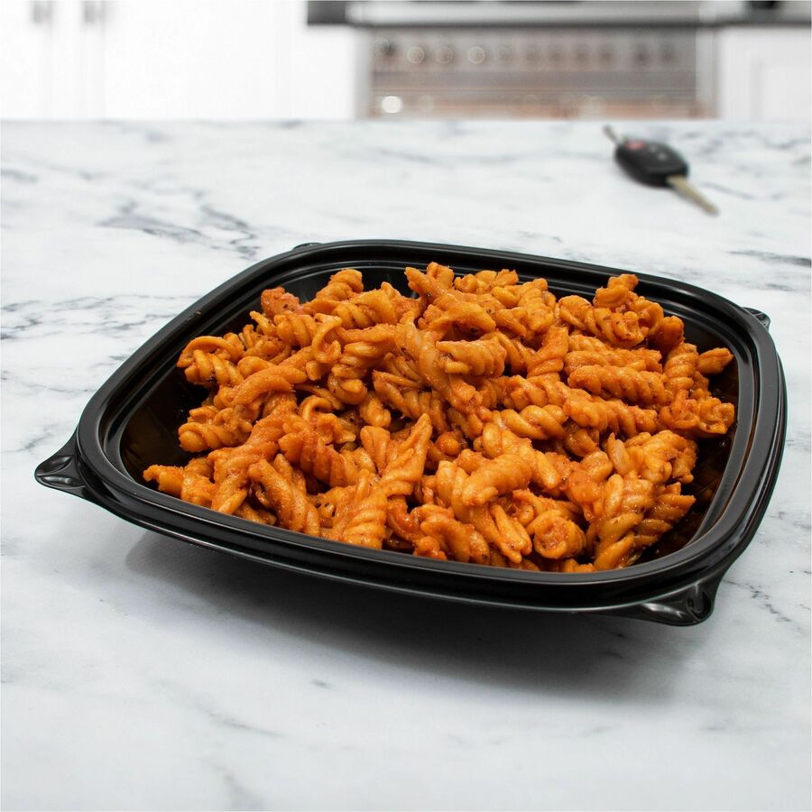 Dart 32 oz (946 ml) Square PP Bowl - Black