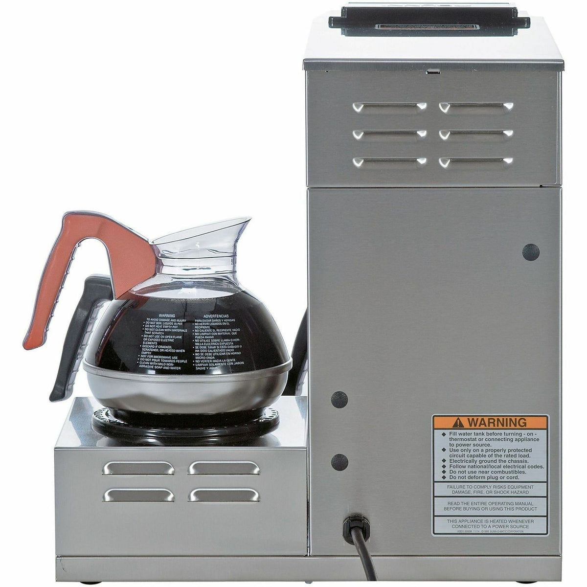 BUNN 12-Cup Low-Profile Pourover Coffee Brewer with 3 Warmers
