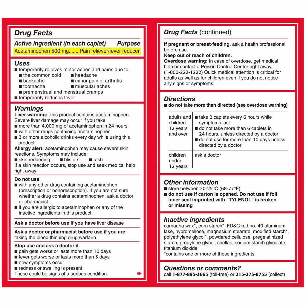 Tylenol Extra Strength Caplets
