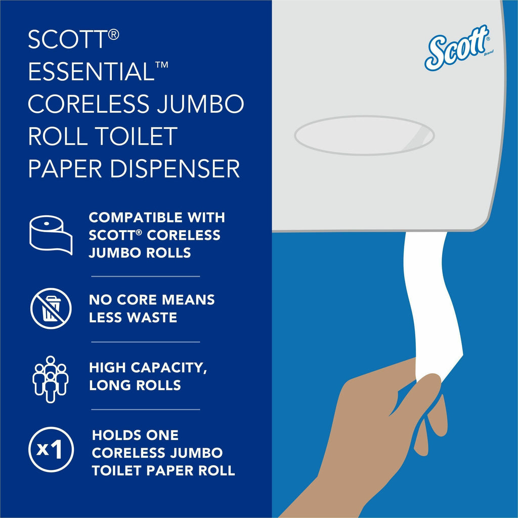 Scott Essential Coreless Jumbo Roll Toilet Paper Dispenser