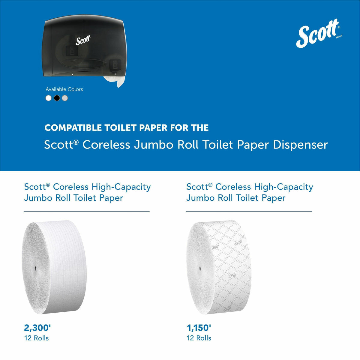 Scott Essential Coreless Jumbo Roll Toilet Paper Dispenser