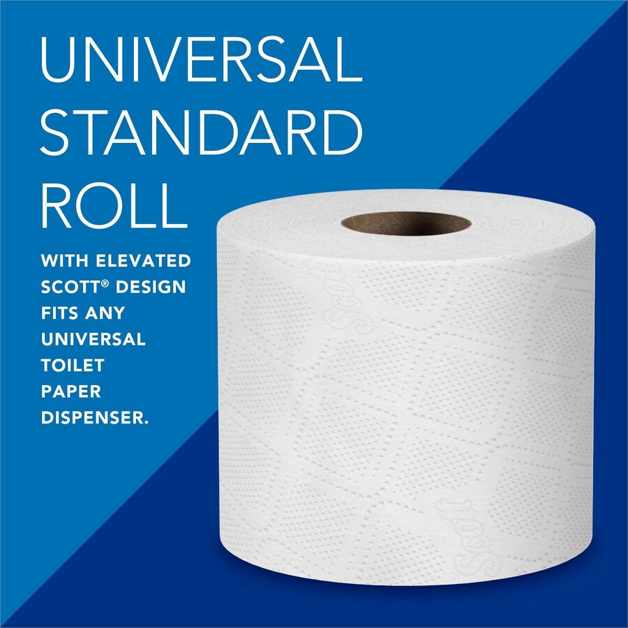 Scott Professional 100% Recycled Fiber Standard Roll Toilet Paper with Elevated Design