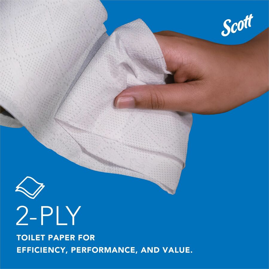 Scott Professional 100% Recycled Fiber Standard Roll Toilet Paper with Elevated Design