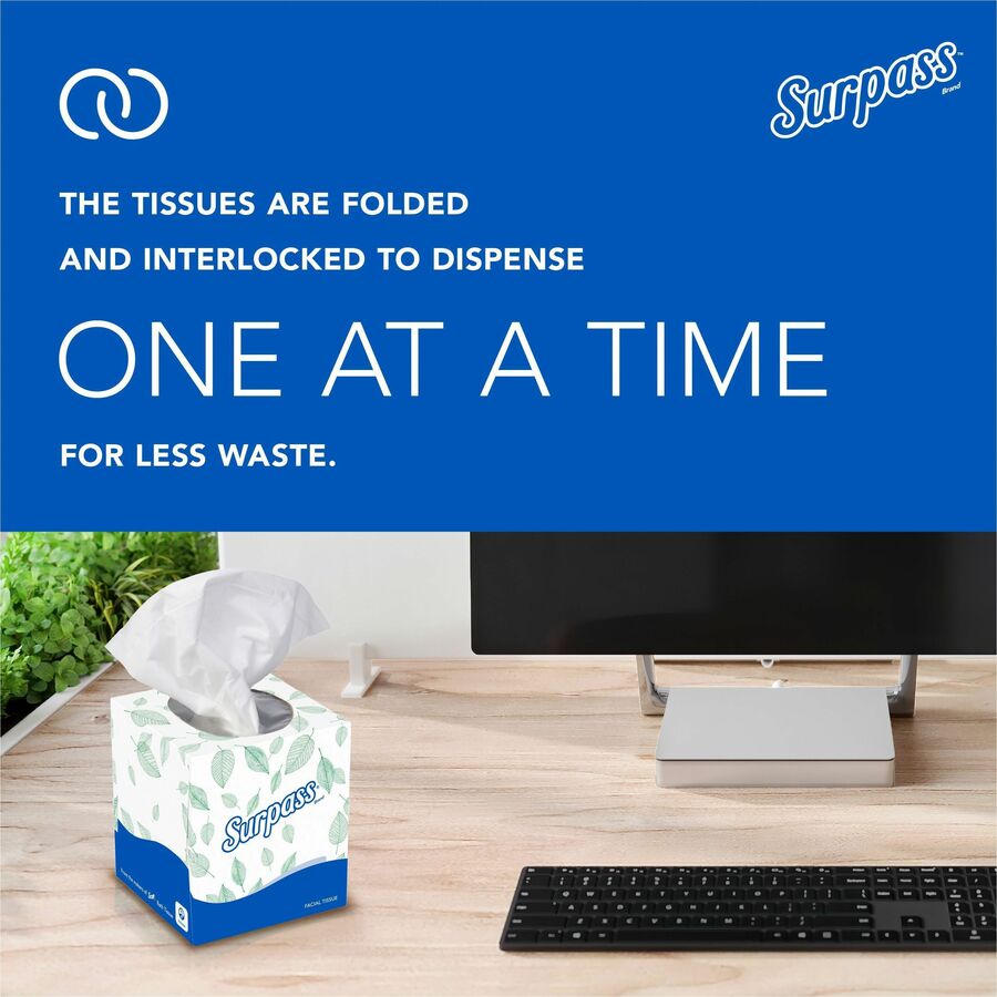 Surpass Facial Tissue Cube for Business