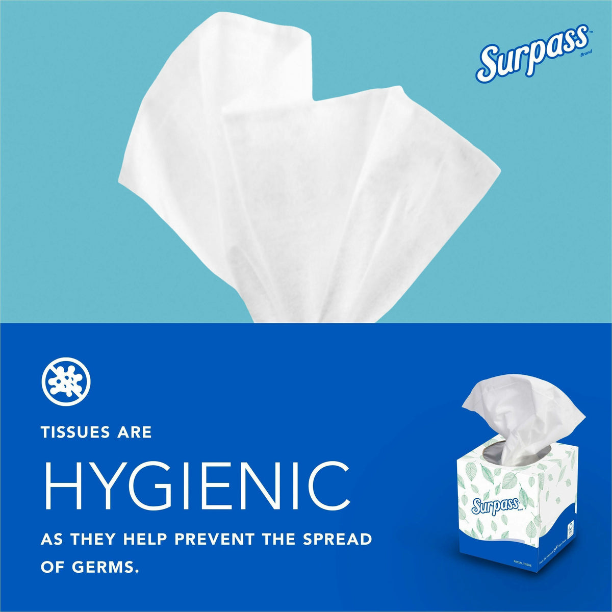Surpass Facial Tissue Cube for Business