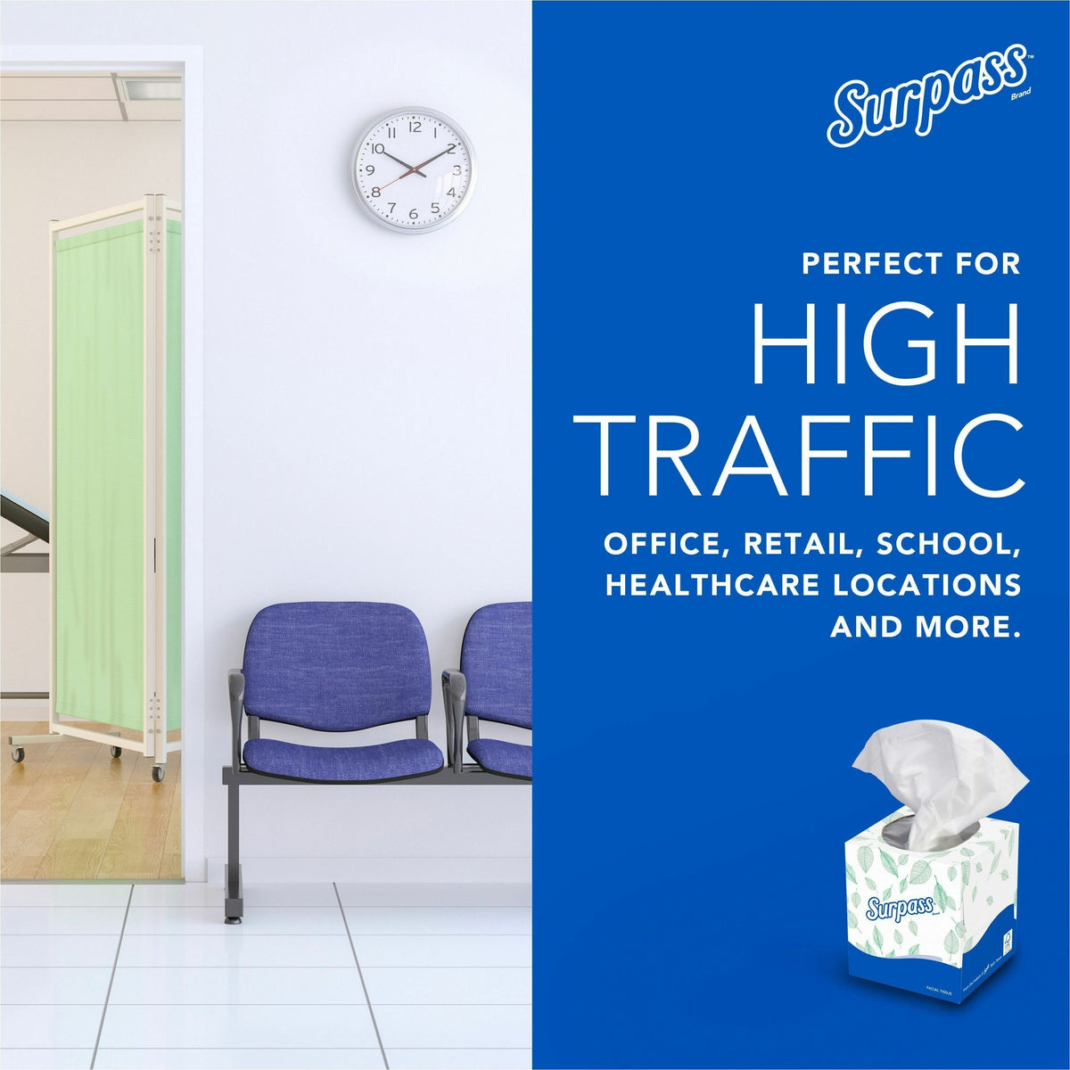Surpass Facial Tissue Cube for Business