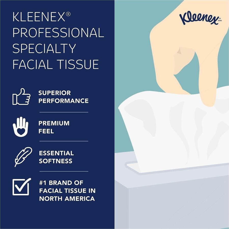 Kleenex Professional Facial Tissue in Flat Tissue Boxes