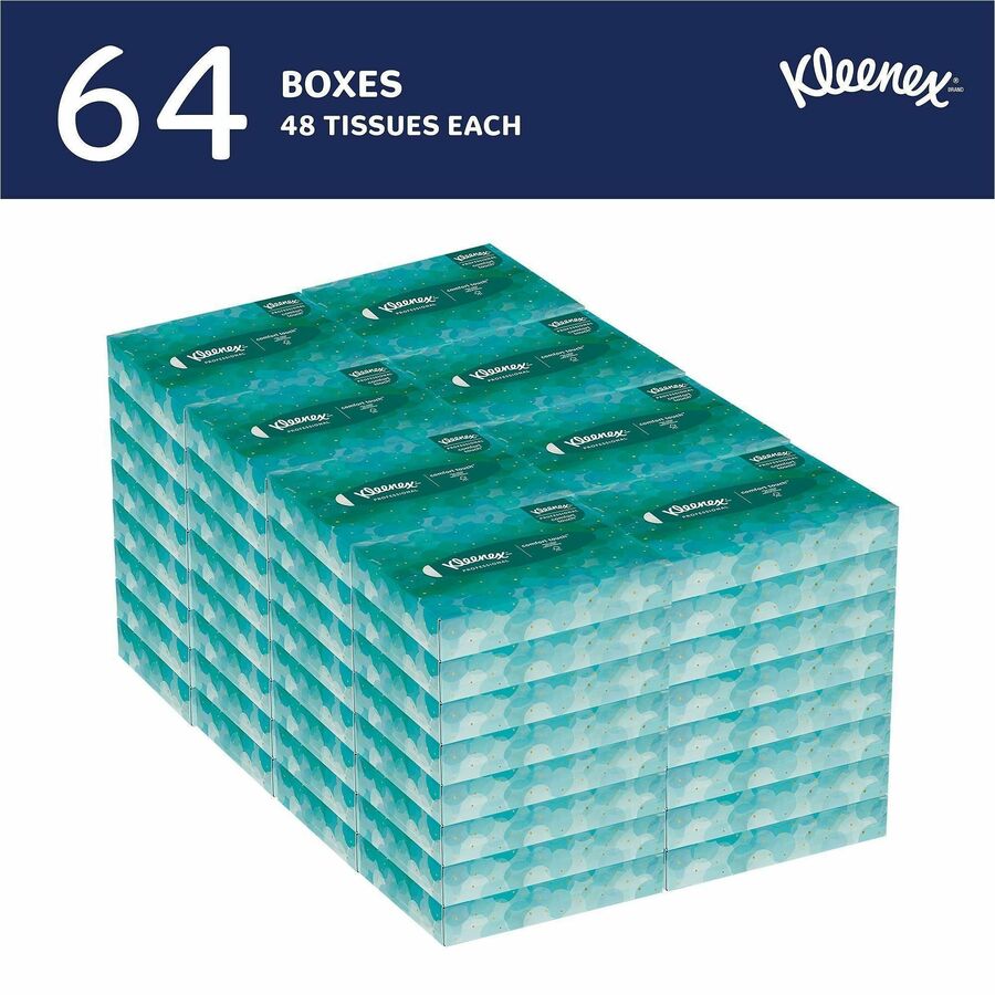 Kleenex Professional Facial Tissue in Flat Tissue Boxes
