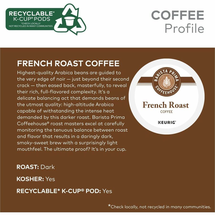 Barista Prima Coffeehouse® K-Cup, Pod French Roast Coffee