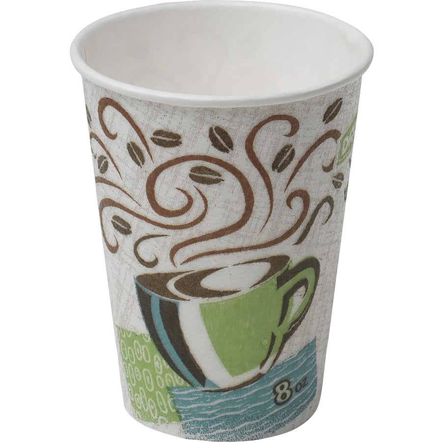 Dixie PerfecTouch 8 oz Insulated Wrapped Paper Hot Coffee Cups by GP Pro